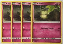 POKEMON 4X COTTONEE 90/145 GUARDIANS RISING COMMON NEAR MINT-PLAYSET - Image 1