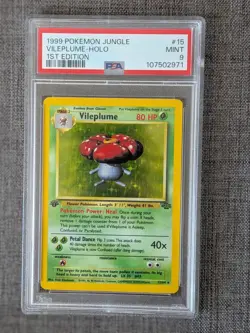 PSA 9 Vileplume 1st Edition Holo | 1999 Pokemon Jungle #15 - Image 3
