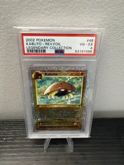 2002 Pokemon Legendary Collection #48 Kabuto Reverse Holo PSA 4 Very Good - Image 1