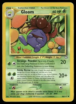 Gloom 36/111 Uncommon Neo Genesis Pokemon Moderately Played - Image 1