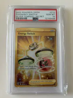 2022 POKEMON SWSH SILVER TEMPEST #212 ENERGY SWITCH FULL ART SECRET RARE PSA 10 - Image 1