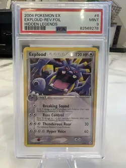 PSA 9 MINT Exploud Reverse Holo 2006 Pokemon EX Hidden Legends #6 - Image 1