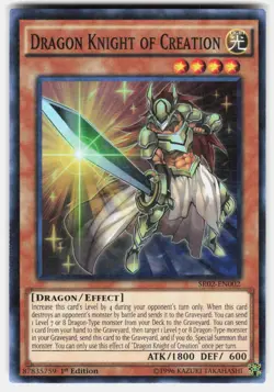 Dragon Knight of Creation SR02-EN002 :True Dragons Yu-Gi-Oh 1st Edition LP Holo - Image 2