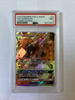 2019 Pokemon Sun & Moon: Cosmic Eclipse Volcarona GX #35/236 - PSA 9 Mint - Image 1