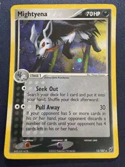 Mightyena 12/107 Pokemon 2005 EX Deoxys Holo Rare MP - Image 1