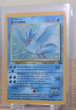 Pokemon TCG Articuno Fossil Holo Card 2/62 Unlimited Rare, LP Condition - Image 1