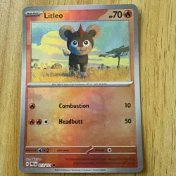 Pokemon Card Litleo Prismatic Evolutions MasterBall 015/131 - Image 1