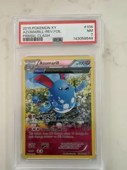 Pokemon TCG Azumarill Primal Clash Holo Rare Card 104/160 PSA 7 NM - Image 1