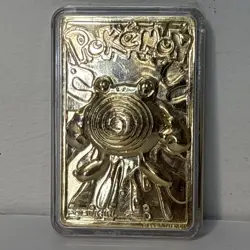 Pokemon Poliwhirl 23k Gold Plated Trading Card W/ Authenticity - Image 1
