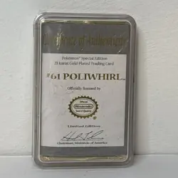 Pokemon Poliwhirl 23k Gold Plated Trading Card W/ Authenticity - Image 2