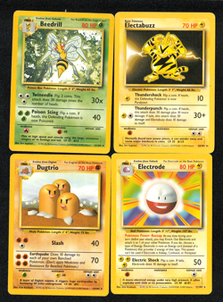 Vintage Pokemon Base Set 1999 Rare Lot 4 Cards Non Holo mixed condition - Image 1
