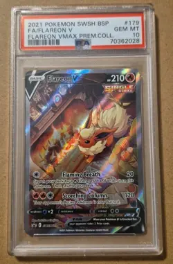 FA Flareon V 2021 Pokemon VMAX Premium Collection SWSH BSP PSA 10 GEM MT English - Image 1