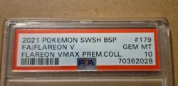 FA Flareon V 2021 Pokemon VMAX Premium Collection SWSH BSP PSA 10 GEM MT English - Image 3
