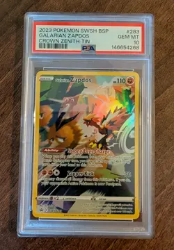 Galarian Zapdos SWSH283 Crown Zenith Promo Full Art Pokemon TCG PSA 10 Gem Mint - Image 1