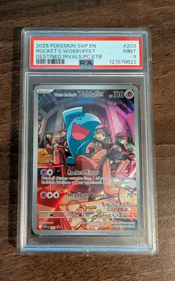 Team Rocket's Wobbuffet SVP 203 Pokemon Center Stamped Promo - PSA 9 MINT - Image 1
