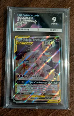 Solgaleo & Lunala GX 216/236 Cosmic Eclipse Sun & Moon Pokemon TCG ACE 9 MINT - Image 1