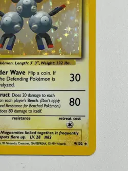 * Pokemon Magneton 9/102 Base Set Holo Rare Vintage WOTC LP/LP+ - Image 5