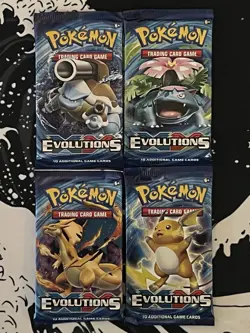 Pokemon XY Evolutions Booster Pack Art Set (4 Packs) - Image 1
