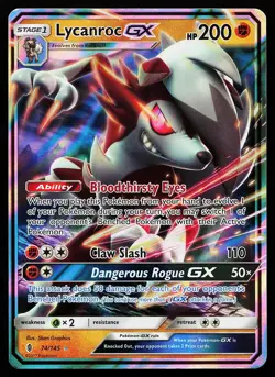 Lycanroc GX 74/145 Ultra Rare Guardians Rising Pokemon Card - Image 1