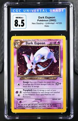 2002 Dark Espeon 4/105 Holo Neo Destiny Pokemon CGC 8.5 NM/Mint+ - Image 1