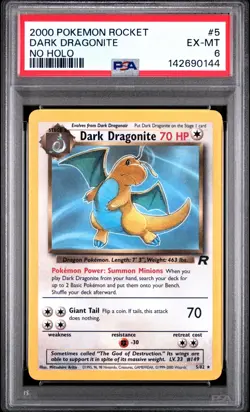 Pokemon PSA 6 EX-MT Dark Dragonite NO Holo Error Super Rare - 5/82 - Image 1