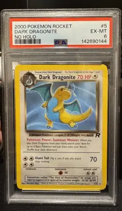 Pokemon PSA 6 EX-MT Dark Dragonite NO Holo Error Super Rare - 5/82 - Image 4