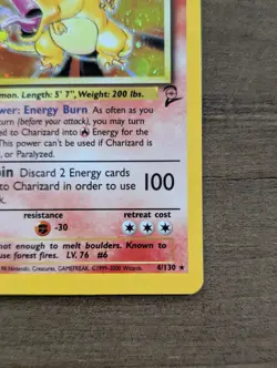 Pokemon TCG Charizard 2nd Base Set Holo Unlimited 4/130 - Image 5