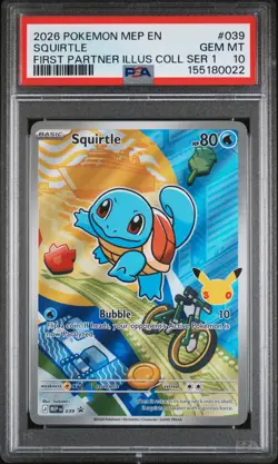 2026 POKEMON MEP EN-ME BLACK STAR PROMO #039 SQUIRTLE PSA 10 - Image 1