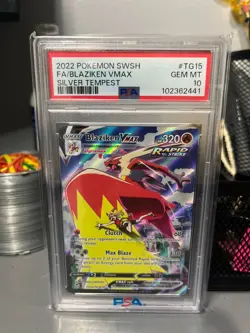 Pokemon 2022 Blaziken VMAX TG15 FA Rapid Strike Silver Tempest GEM MINT PSA 10 - Image 1