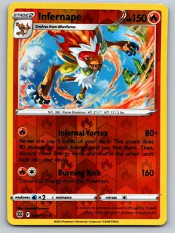 Infernape 026/172 Holo Rare Brilliant Stars Pokemon Reverse Holo Near Mint - Image 1
