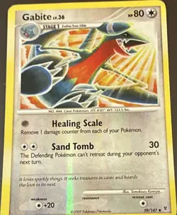 Pokemon TCG Gabite 59/147 Supreme Victors Reverse Holo 80 HP Stage 1 2009 EN - Image 1