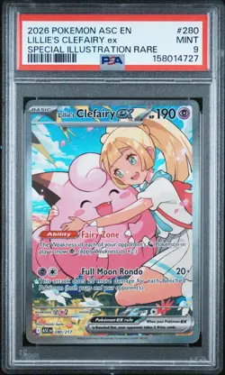 Lillie's Clefairy ex 280/217 Pokemon Ascended Heroes Special Illustration PSA 9 - Image 1