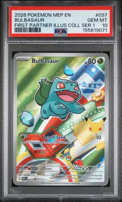 2026 POKEMON MEP EN-ME BLACK STAR PROMO #037 BULBASAUR PSA 10 - Image 1