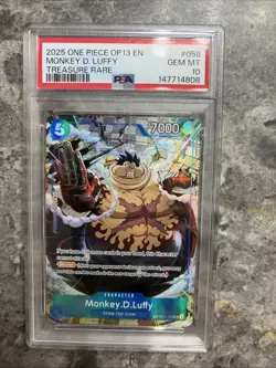 2025 One Piece OP13 EN Treasure Rare #058 Monkey D Luffy - Image 1