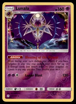 Lunala 102/236 Holo League & Championship Cards Pokemon Reverse Holo NM - Image 1