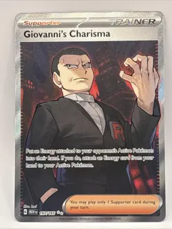 Giovanni's Charisma 197/165 Sv: Scarlet & Violet 151 Holo Trainer NM - Image 1