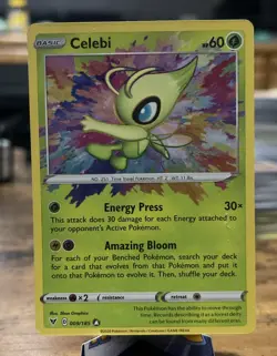 Pokemon TCG Celebi Amazing Rare Holo Vivid Voltage 009/185 - NM - Image 1