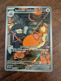 Team Rocket's Raticate 202/182 Illustration Rare Destined Rivals Pokemon TCG NM - Image 1