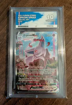 Espeon VMAX 270/264 Pokemon Fusion Strike Secret Rare - ACE 10 Perfect Subgrades - Image 2