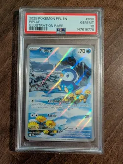Piplup 098/094 Phantasmal Flames Illustration Rare Pokemon TCG - PSA 10 Gem Mint - Image 1