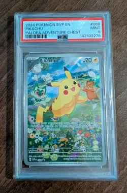 Pikachu SVP EN 088 Paldea Adventure Chest Promo Pokemon TCG PSA 9 Mint - Image 1