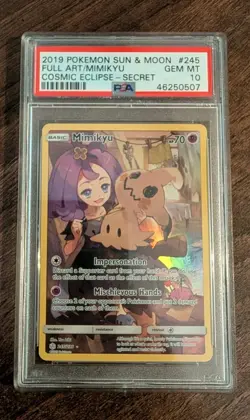 Mimikyu 245/236 Cosmic Eclipse Full Art Secret Rare Pokemon TCG PSA 10 GEM MINT - Image 1