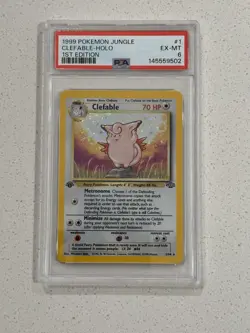 1999 Pokemon Jungle 1st Edition #1 Clefable - Holo PSA 6 EX-MT - Image 1
