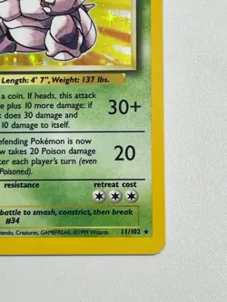 ** Nidoking 11/102 Unlimited Holo Rare - Pokemon Base Set LP - Image 5