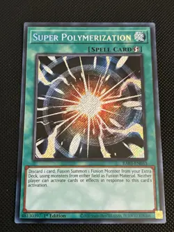 Yugioh! Super Polymerization RA03-EN053 Rarity 3 Secret Rare 1st Edition NM - Image 1