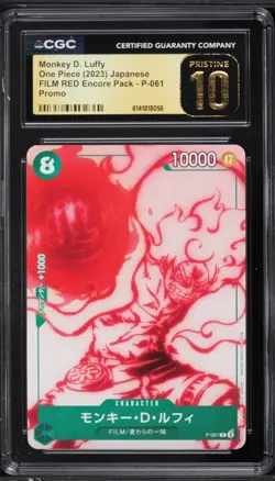 CGC 10 Pristine Monkey D. Luffy P-061 One Piece Film RED Encore Pack Jpn Promo - Image 1