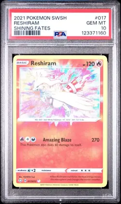 (PSA 10) Pokemon: Shining Fates - Reshiram #017 [Amazing Rare] - Image 1