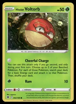DOUBLE SWIRL Hisuian Voltorb Cosmos Holo 2/189 Promo Deck Exclusives Pokemon NM - Image 1