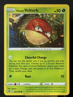 DOUBLE SWIRL Hisuian Voltorb Cosmos Holo 2/189 Promo Deck Exclusives Pokemon NM - Image 3