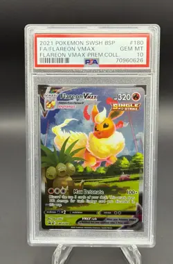 2021 POKEMON SWSH BLACK STAR PROMO #180 FULL ART/FLAREON VMAX PSA 10 - Image 1